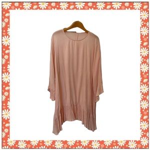 Peach Lightweight Dress with Ruffled Hem, Size L